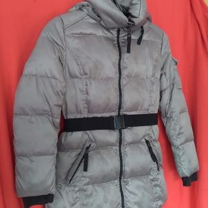 S13/nyc gray quilted coat with hood